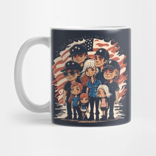 Patriotic American Family Mug